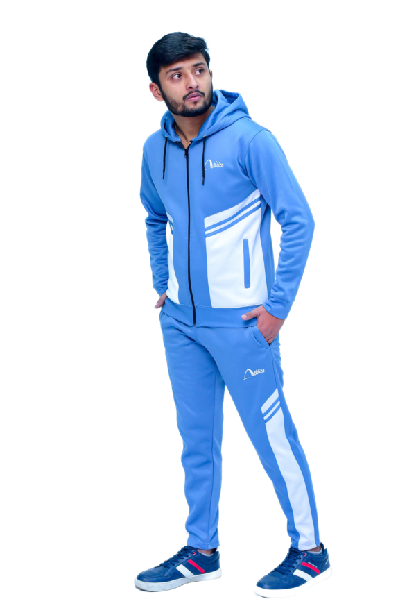 Athlico Men Winter Trending Tracksuit in Bllue & White - Image 4