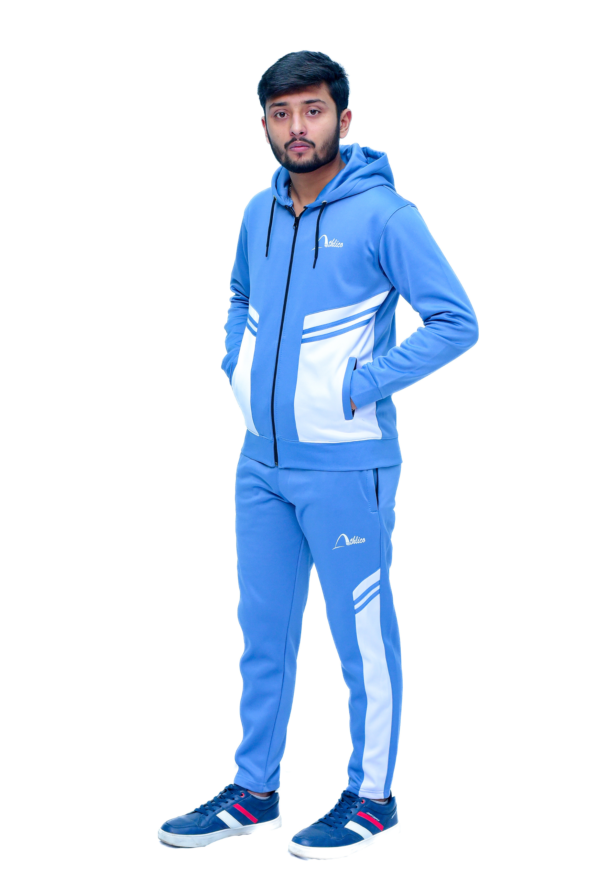 Athlico Men Winter Trending Tracksuit in Bllue & White