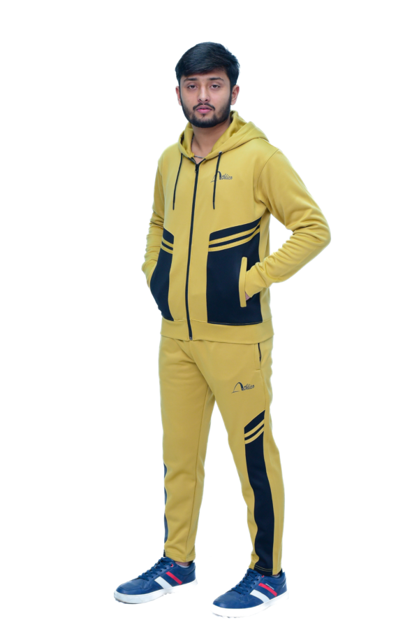 Athlico Men Winter Trending Tracksuit in Khaki & Black - Image 3